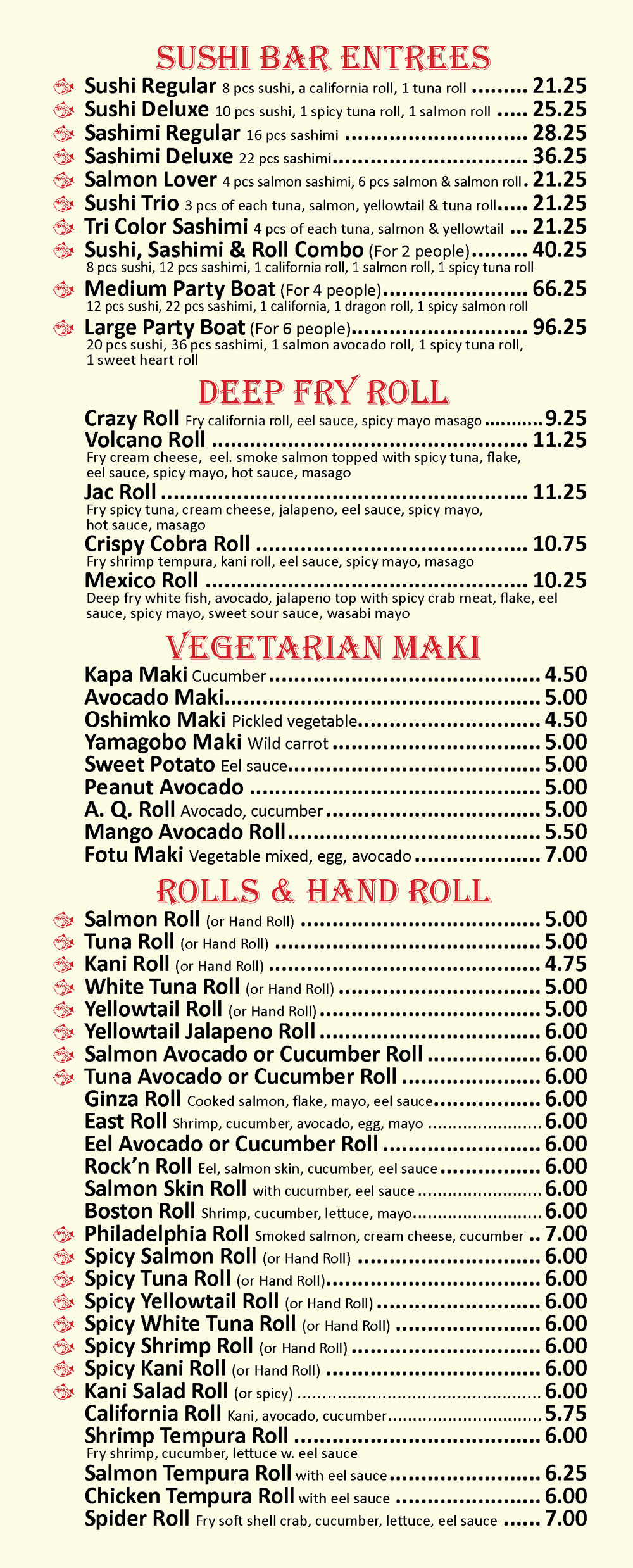 Jac Mao Menu