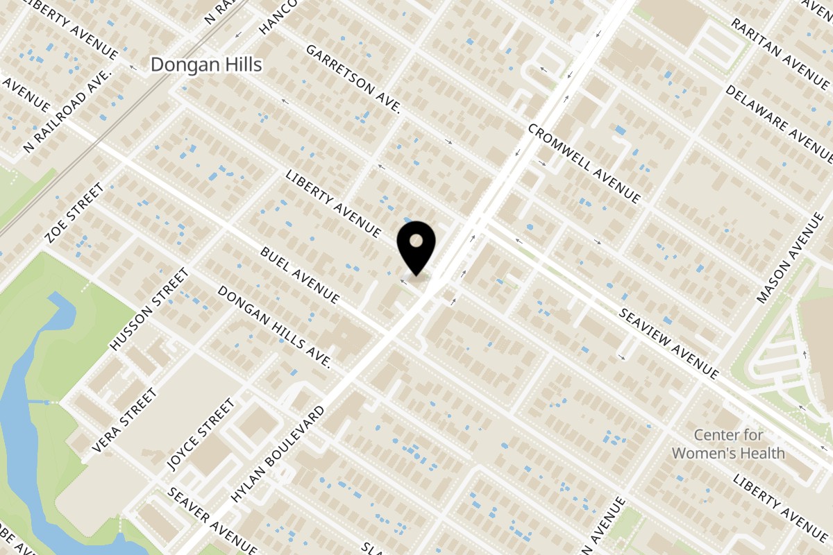 Map showing the location of Jac Mao on 1771 Hylan Blvd in Staten Island